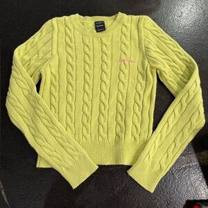Urban Outfitters iets frans Cable Knit Sweater – Lime Green – Size Small